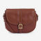 Barbour® Laire Medium Leather Saddle Bag - BROWN image number 0