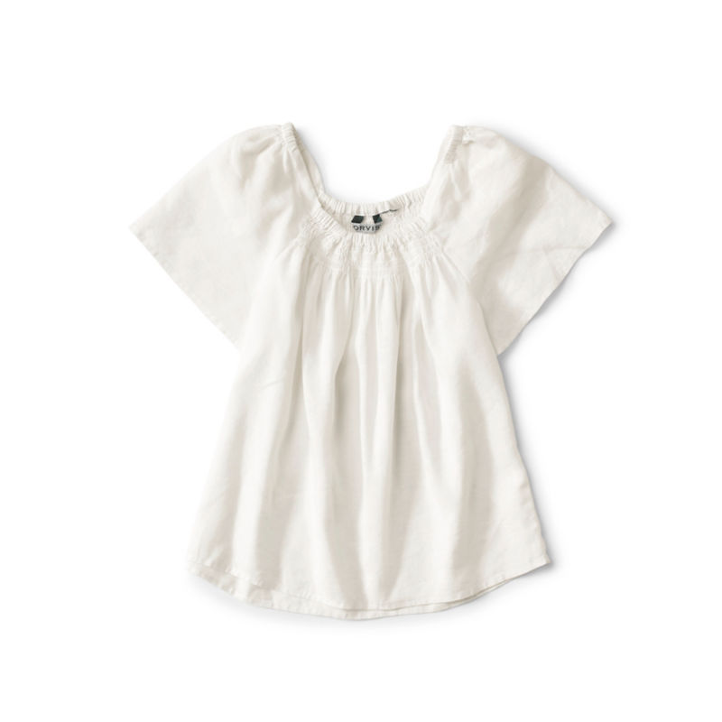Performance Linen Square-Neck Short-Sleeved Top - WHITE image number 2