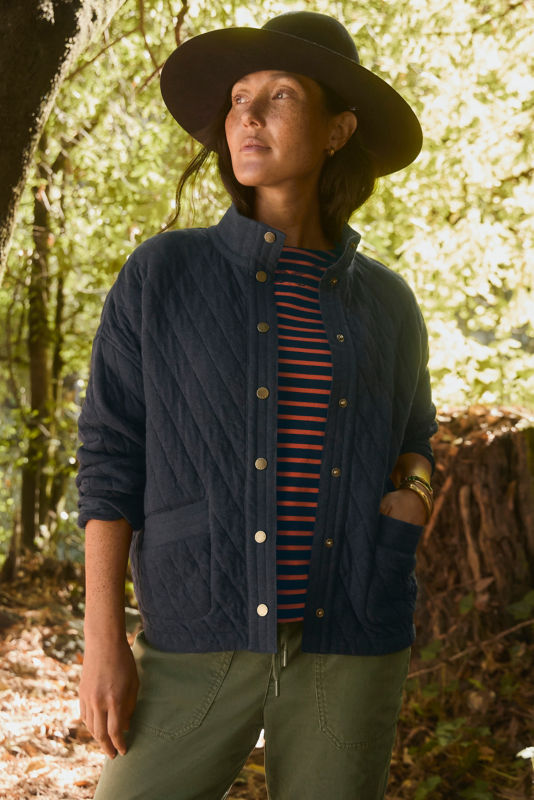 Classic Quilted Shirt Jacket - TRUE NAVY HEATHER