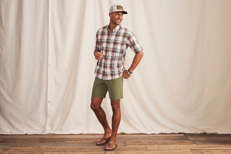 Men&rsquo;s River Guide Printed Short-Sleeve Western Shirt 2.0 - CELADON/SNOW PERMIT KALAMKARI PRINT image number 4