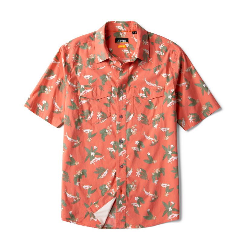 Men's River Guide Printed Short-Sleeve Western Shirt 2.0 - PAPAYA TARPON image number 4