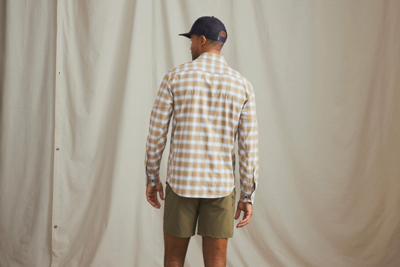 Men&rsquo;s PRO Stretch Long-Sleeve Shirt - KHAKI/PEWTER BLUE PLAID image number 5