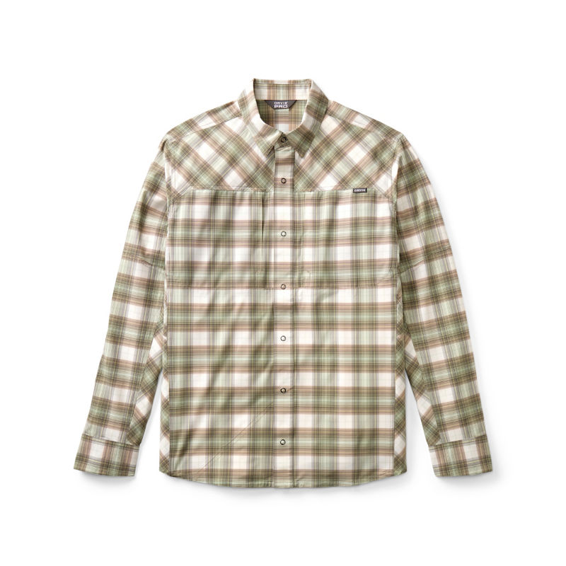 Men&rsquo;s PRO Stretch Long-Sleeve Shirt - CELADON/LIMEADE PLAID