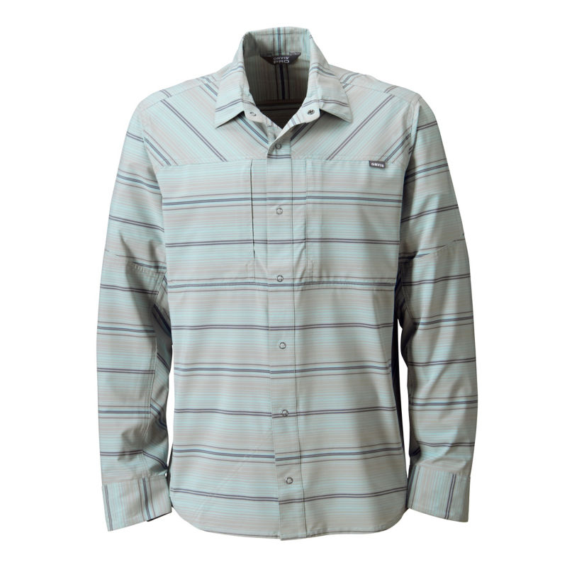 Men&rsquo;s PRO Stretch Long-Sleeve Shirt - TITANIUM STRIPE image number 1