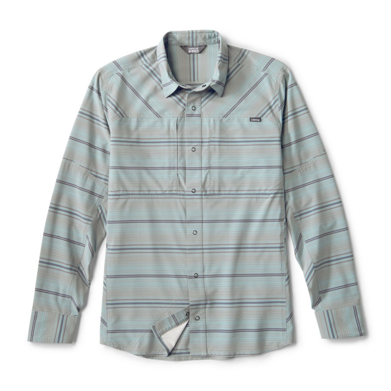 Men&rsquo;s PRO Stretch Long-Sleeve Shirt - TITANIUM STRIPE