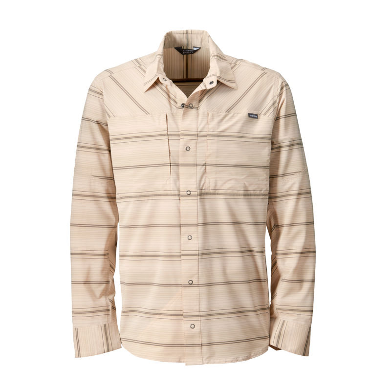 Men&rsquo;s PRO Stretch Long-Sleeve Shirt - SHIITAKE STRIPE image number 1