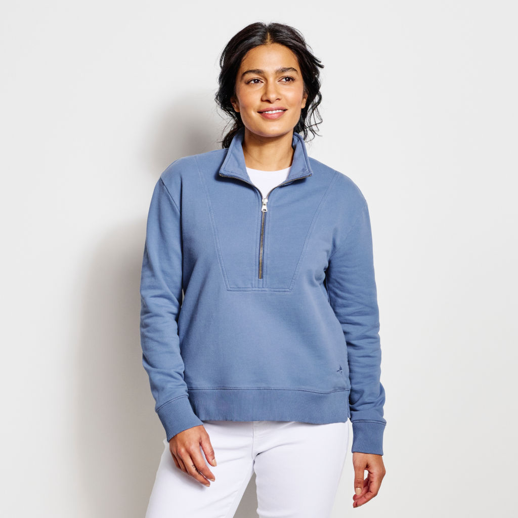 Riverside Half-Zip Sweatshirt - DUSTY BLUE image number 0