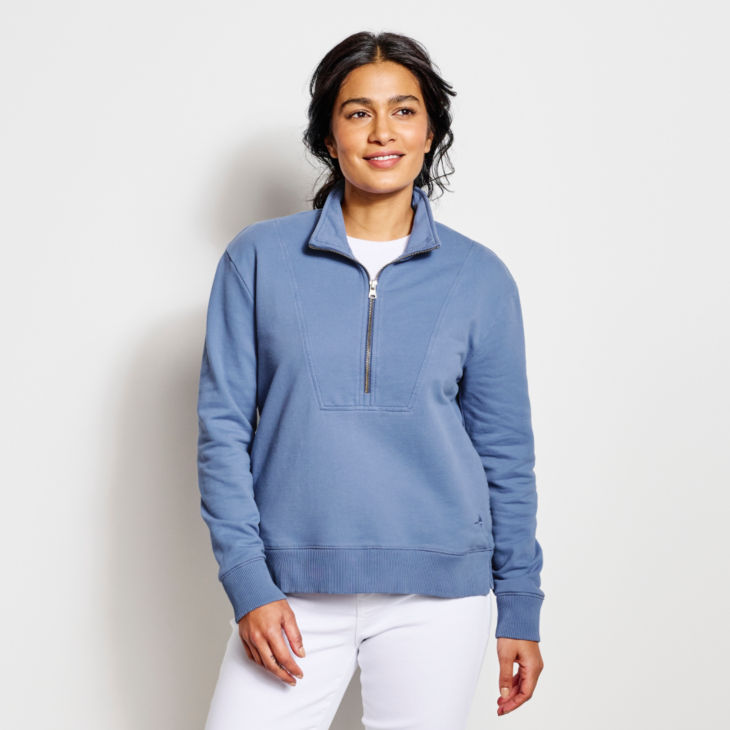 Riverside Half-Zip Sweatshirt - DUSTY BLUE