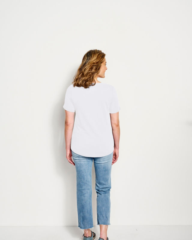 Perfect Relaxed Short-Sleeve V-Neck Tee - WHITE image number 3