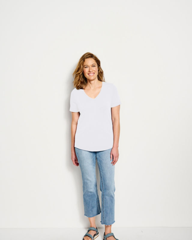 Perfect Relaxed Short-Sleeve V-Neck Tee - WHITE image number 1