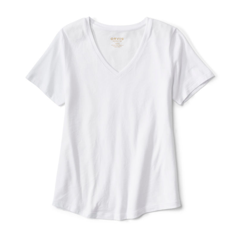 Perfect Relaxed Short-Sleeve V-Neck Tee - WHITE image number 4
