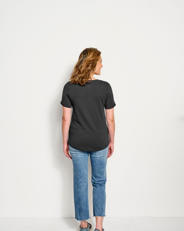 Perfect Relaxed Short-Sleeve V-Neck Tee - NAVY/WHITE STRIPE image number 3