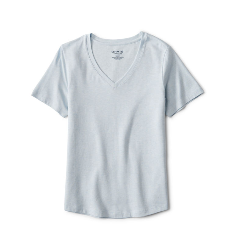 Perfect Relaxed Short-Sleeve V-Neck Tee - BLUE MIST HEATHER