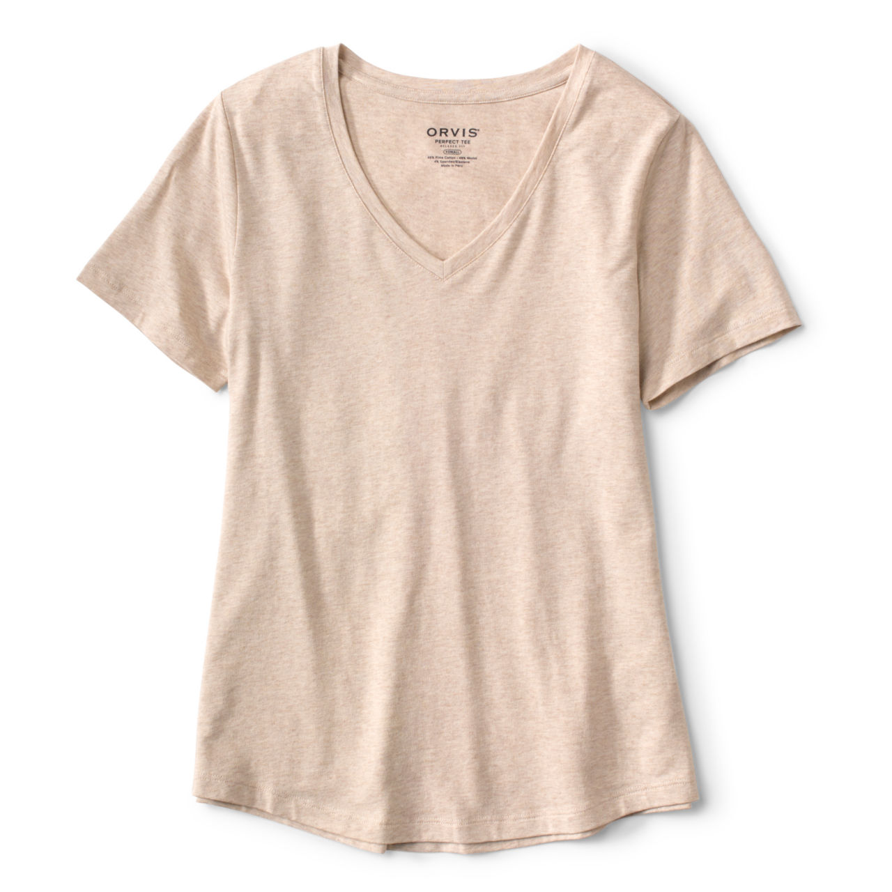 Perfect Relaxed V-Neck Short-Sleeved Tee - OATMEAL HEATHER image number 0