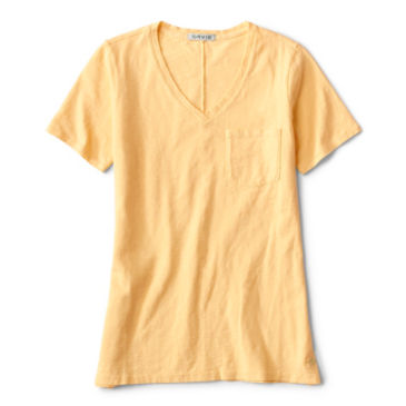 Canyon Garment-Dyed V-Neck Short-Sleeved Tee - HONEYCOMB