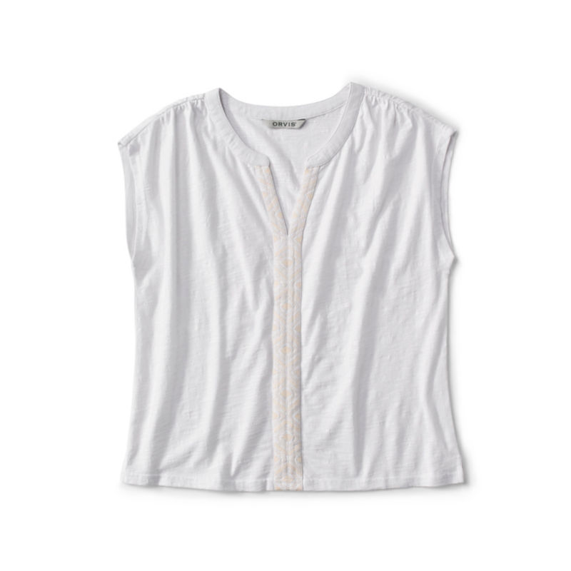 Fresh Air Embroidered Dolman Top - WHITE