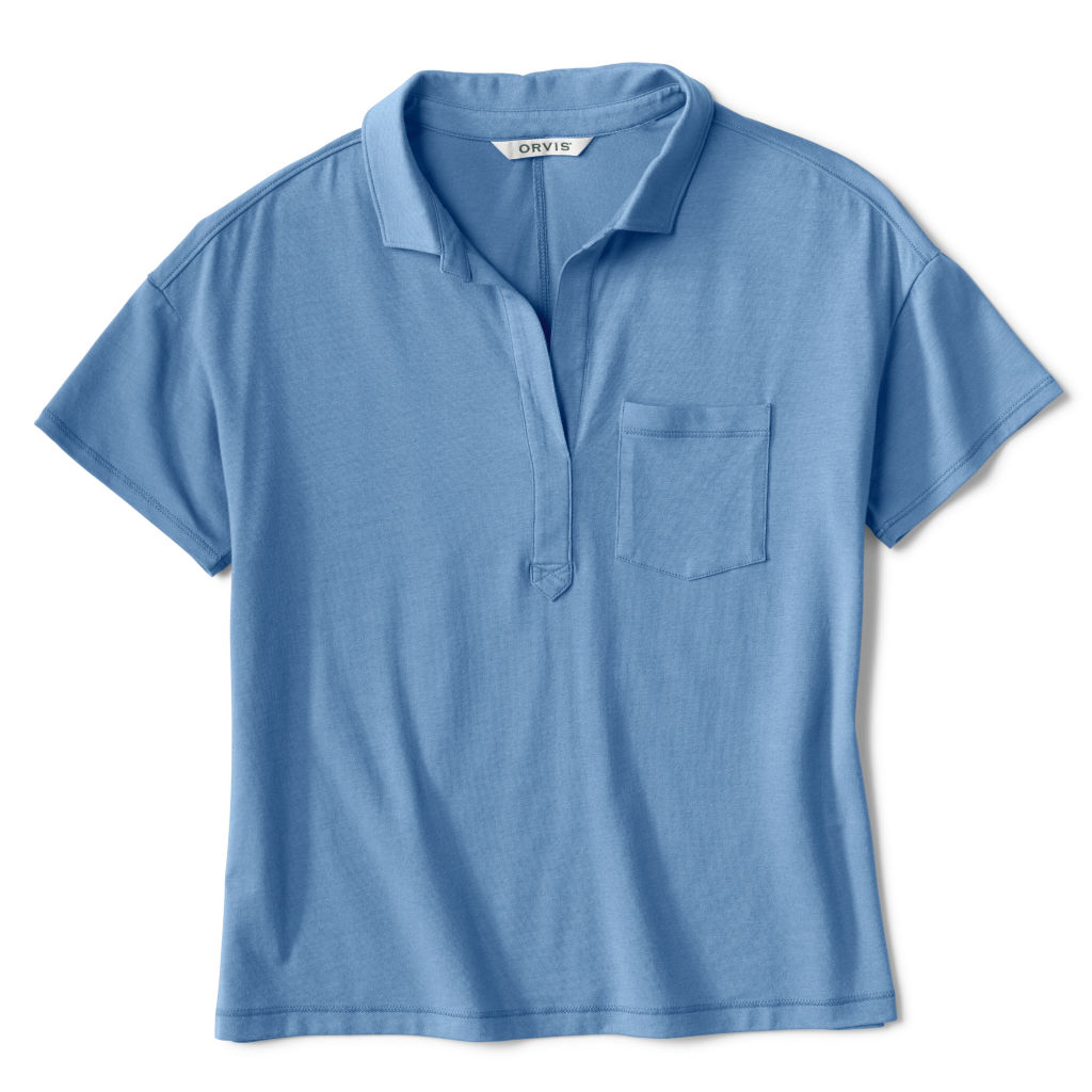 Perfect Short-Sleeved Polo Shirt - DUSTY BLUE image number 0