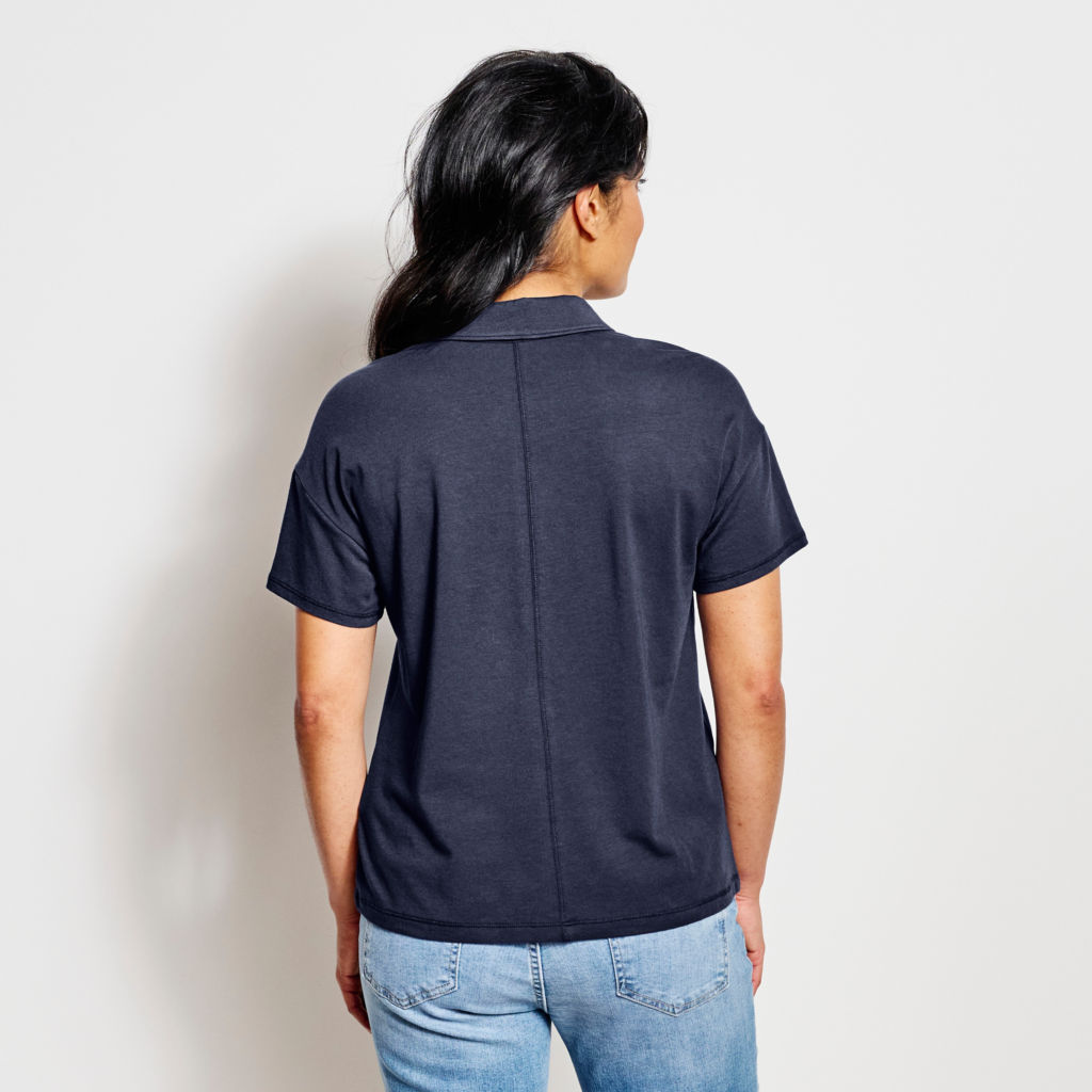 Perfect Short-Sleeved Polo Shirt - DUSTY BLUE image number 3