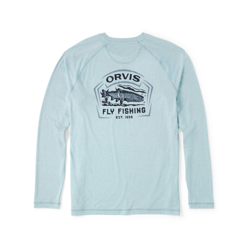 Men's DriCast&trade; Long-Sleeve Graphic Crew - MINERAL BLUE image number 1