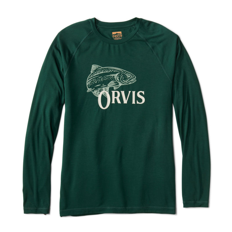 Men's DriCast&trade; Long-Sleeve Graphic Crew - PEACOCK image number 0