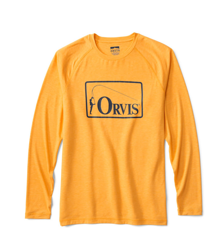 Men's DriCast&trade; Long-Sleeve Graphic Crew - TANGERINE