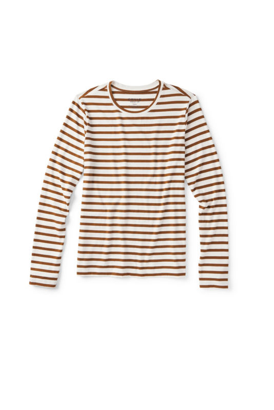 Perfect Long-Sleeve Crew - SNOW/HAZELNUT STRIPE image number 0