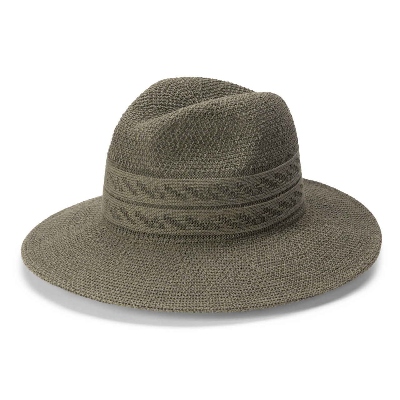 Knit Fedora Hat - SAFARI GREEN image number 0