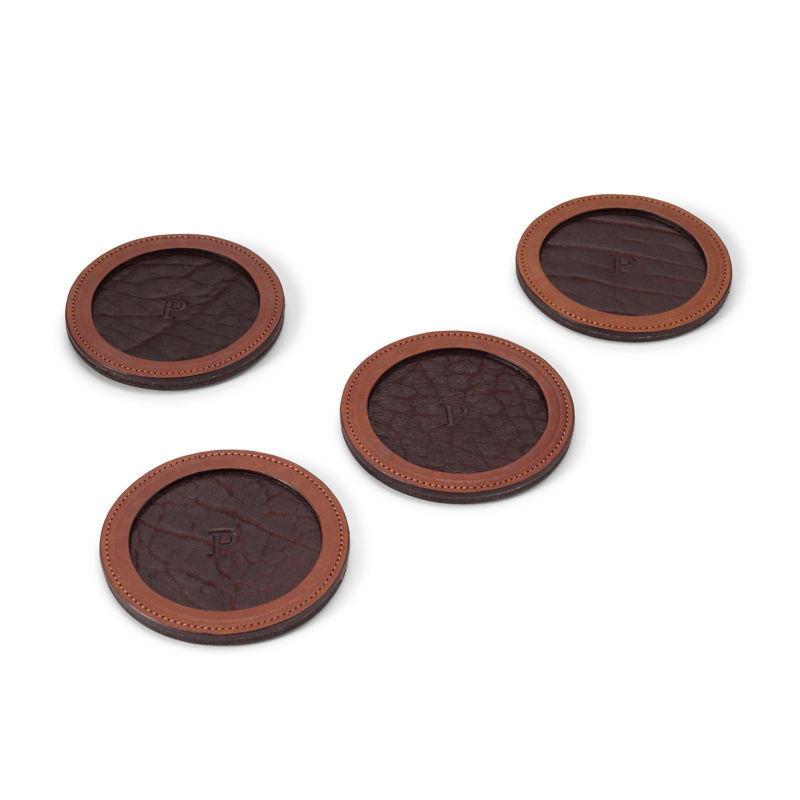 Col. Littleton Personalized Leather Coasters Orvis
