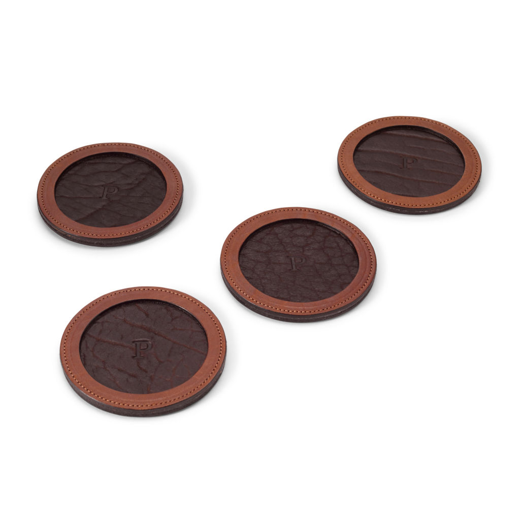 Col. Littleton Leather Coasters - TOBACCO image number 0