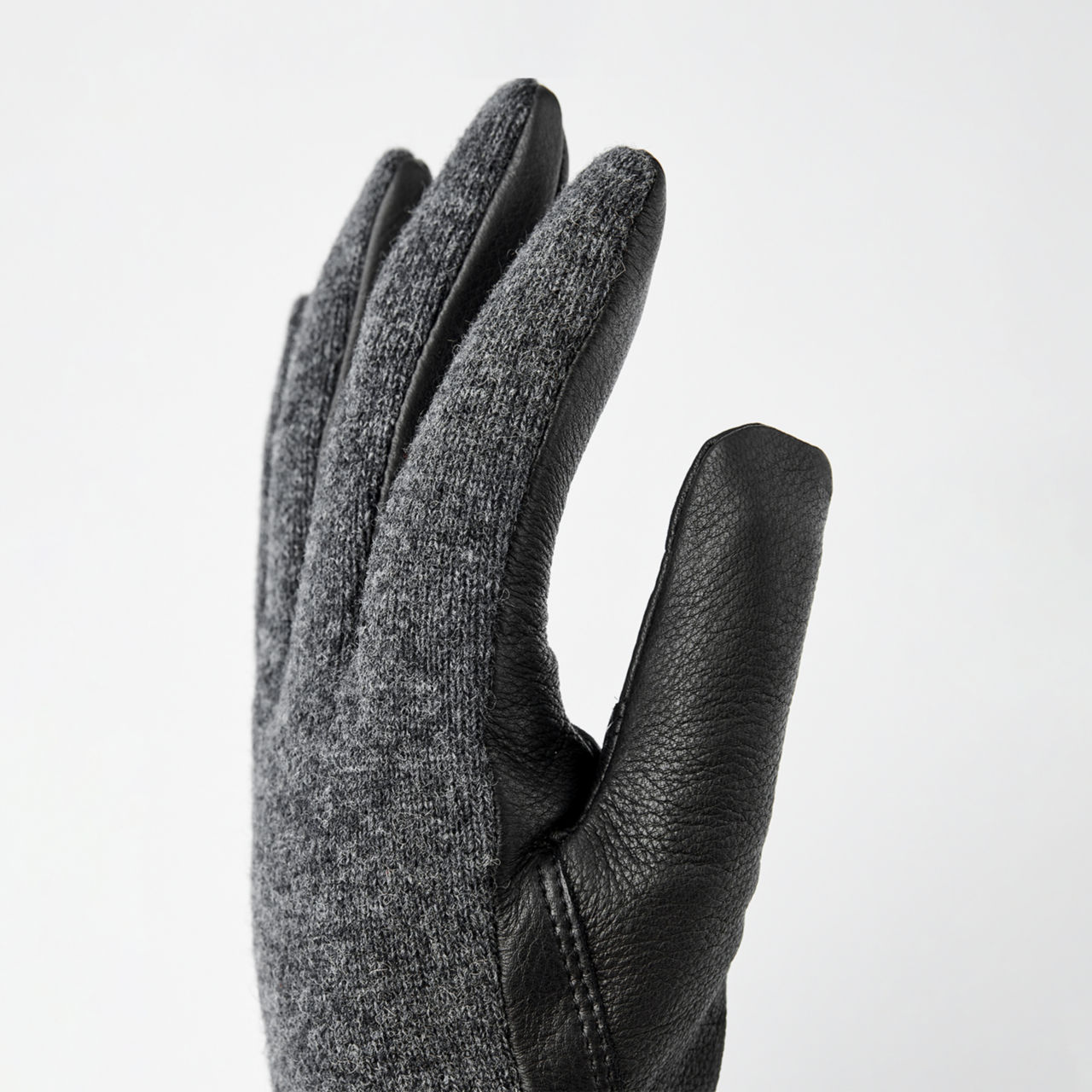 Hestra Deerskin Wool Tricot Gloves - CHARCOAL image number 1