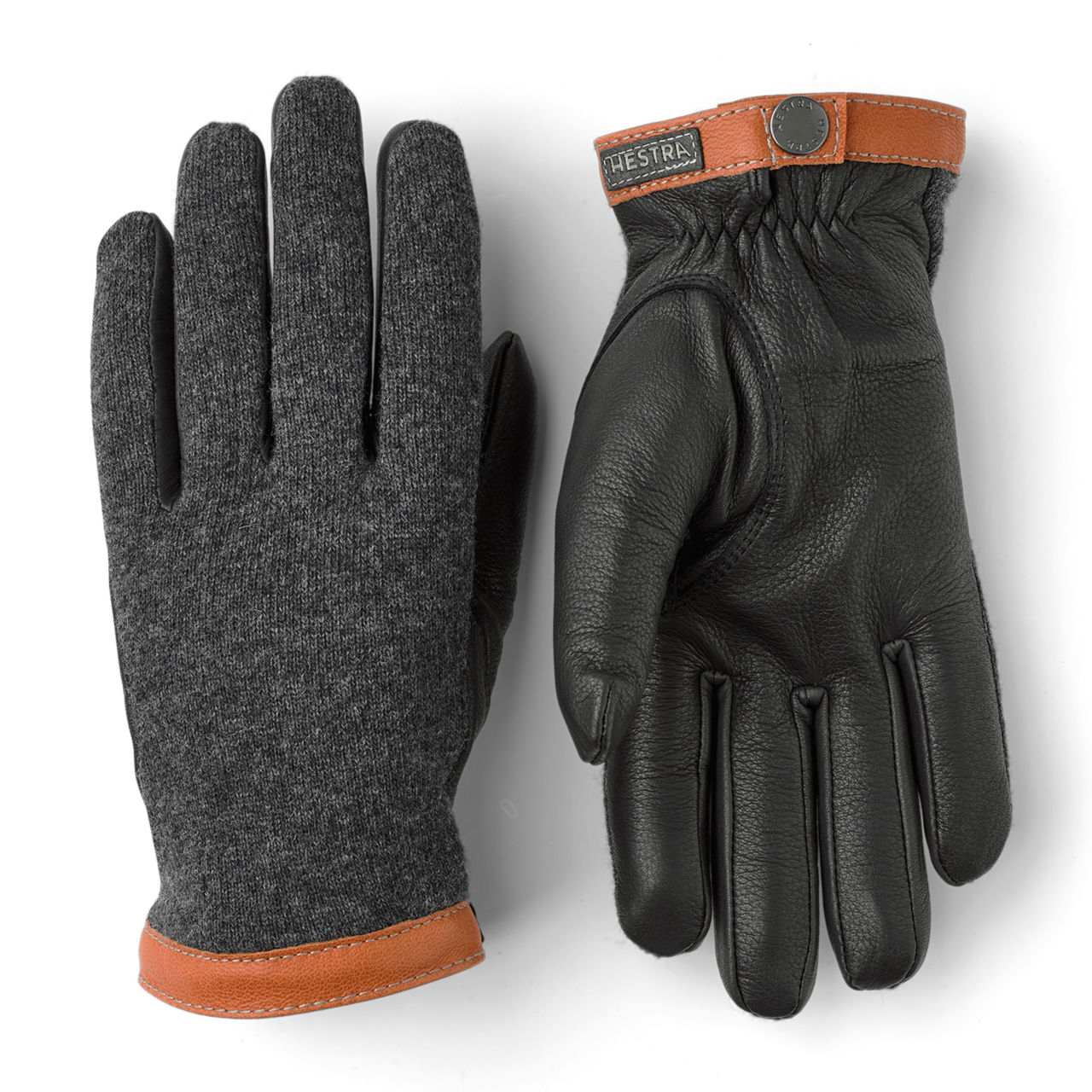 Hestra Deerskin Wool Tricot Gloves - CHARCOAL image number 0
