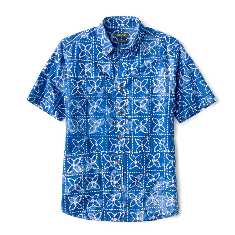 Batik Short-Sleeved Print Shirt - BLUE MOON