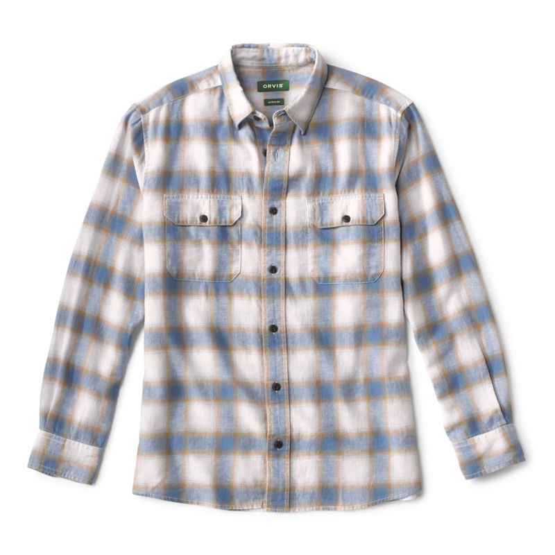 Hemp/Cotton Yarn-Dyed Denim Long-Sleeved Shirt - DUSTY BLUE