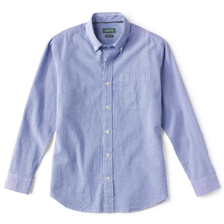 Seersucker Long-Sleeved Shirt - BLUE MOON