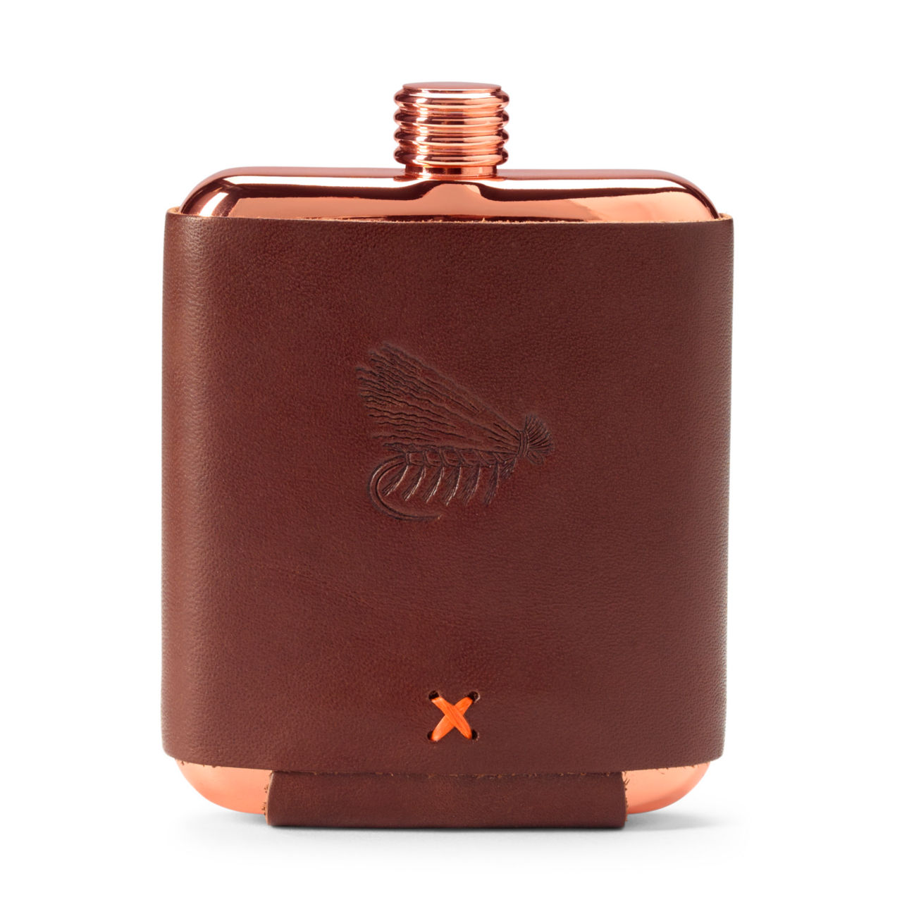 Leather-Wrapped Copper Flask - FLY image number 0