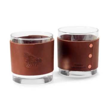 Leather-Wrapped Rocks Glasses - 