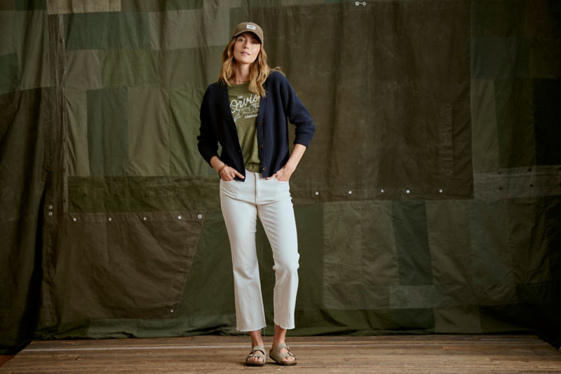 Ribbed Short Cardigan - TRUE NAVY