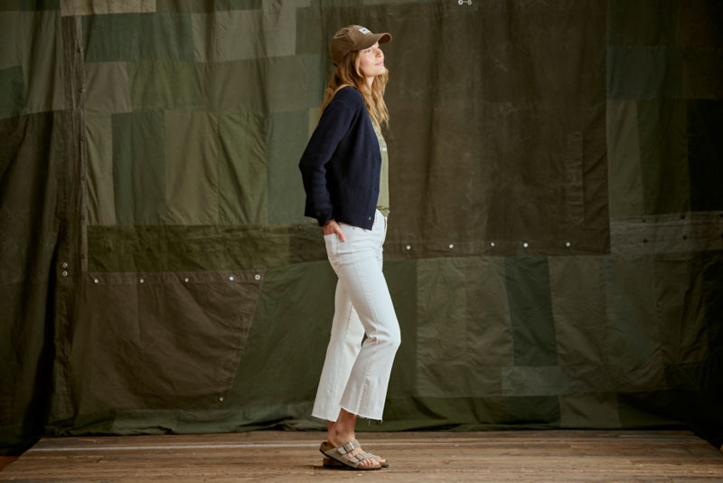 Ribbed Short Cardigan - TRUE NAVY image number 2