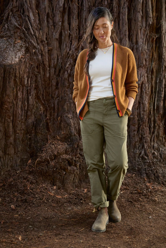 Ribbed Short Cardigan - DARK VICUNA image number 0