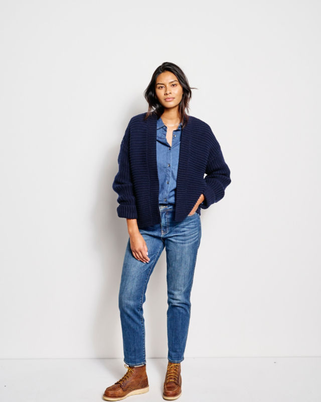 Mixed-Stitch Cardigan - OYSTER HEATHER image number 7