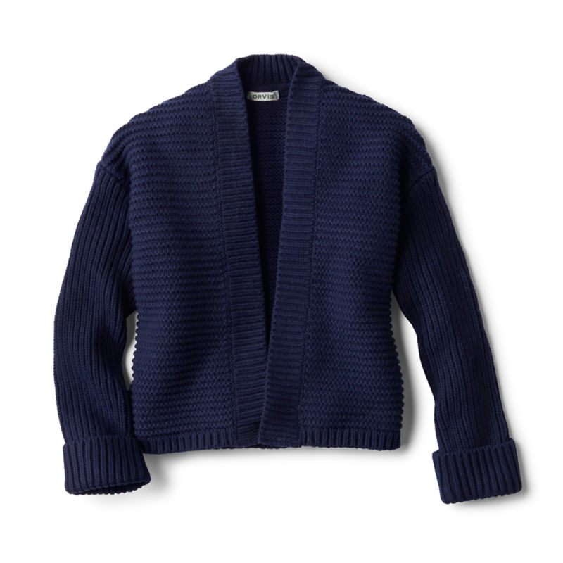 Mixed-Stitch Cardigan - TRUE NAVY image number 6