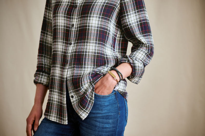 Every Season Gauze Shirt - IVY/NAVY PLAID image number 2