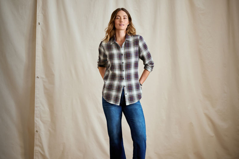 Every Season Gauze Shirt - IVY/NAVY PLAID