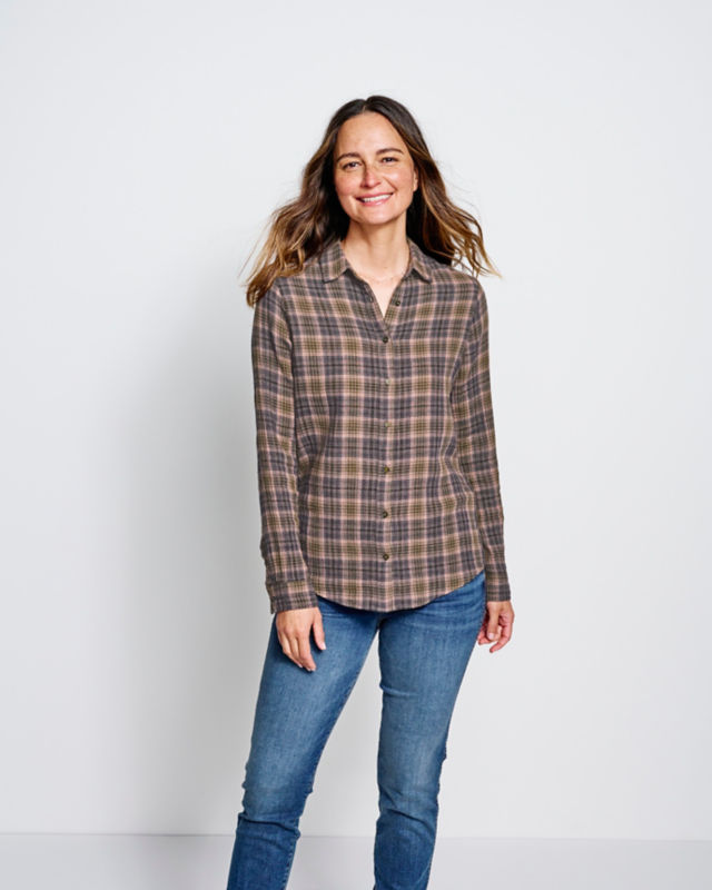 Every Season Gauze Shirt - TARRAGON MIX PLAID