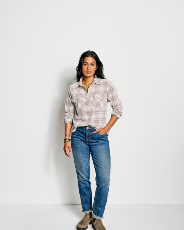 Garment-Dyed Corduroy Work Shirt - SNOW/RUSSET PLAID