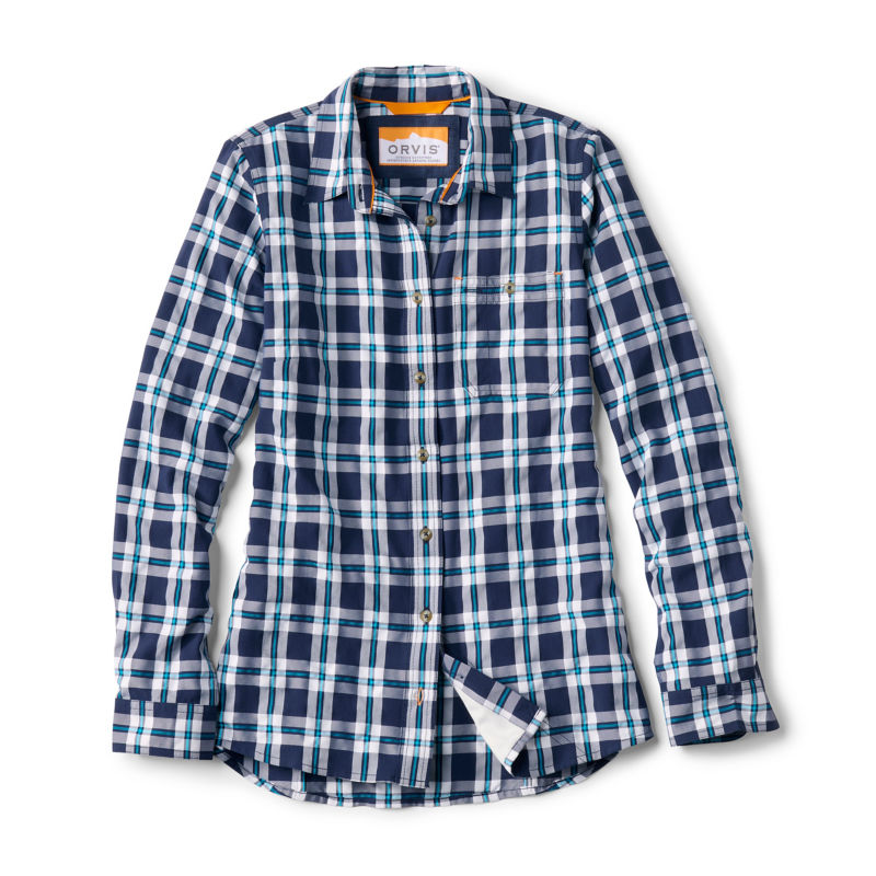 Women&rsquo;s Tech Chambray Long-Sleeve Work Shirt - NAVY PLAID