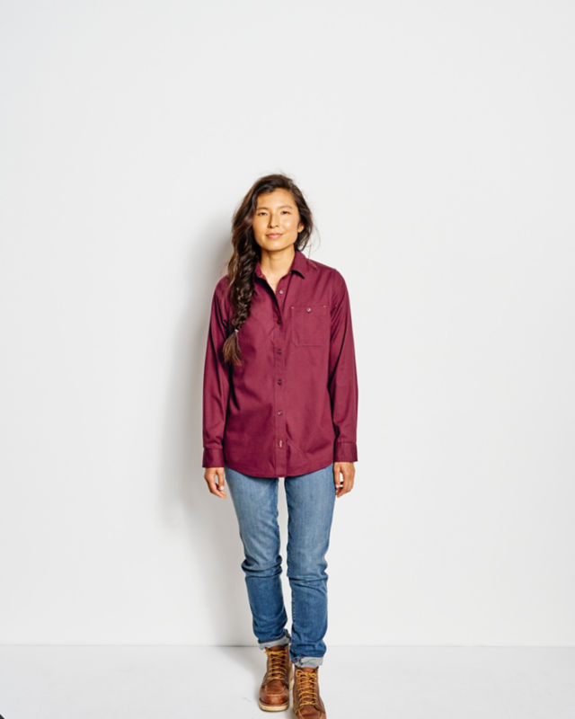 Flat Creek Flannel Work Shirt - DESERT KHAKI image number 4