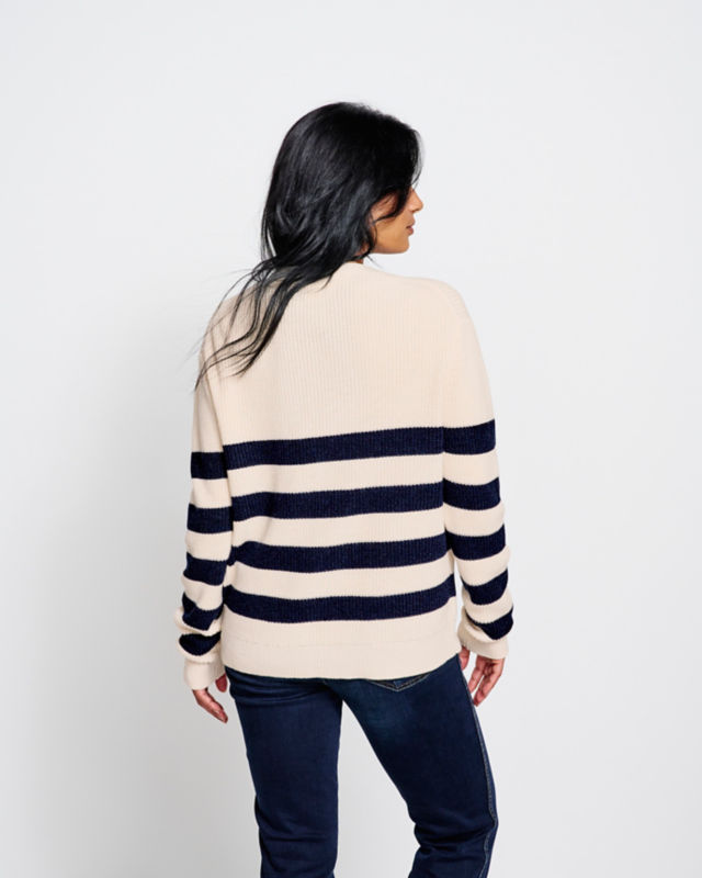 Ribbed Short Cardigan - BARLEY/ECRU image number 4