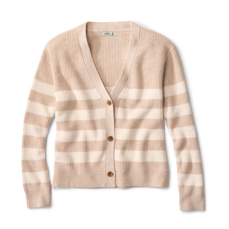 Ribbed Short Cardigan - BARLEY/ECRU