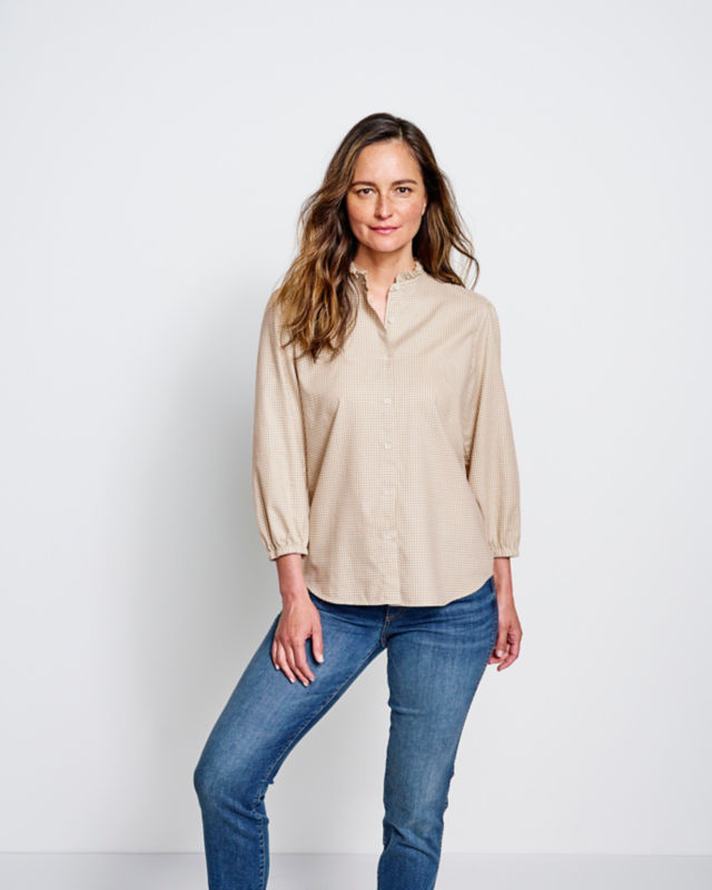 Sierra Brushed Button-Up Shirt - KHAKI GINGHAM PLAID